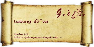 Gabony Éva névjegykártya